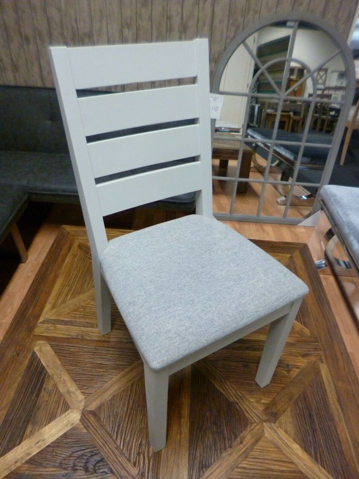 New 6 x Contemporary Solid Wood Light Grey Dining Chairs *Furniture ...