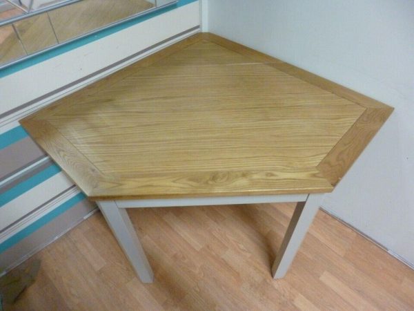 New Solid Oak & Linen Painted Large Corner Desk *Barker & Stonehouse* - Image 6