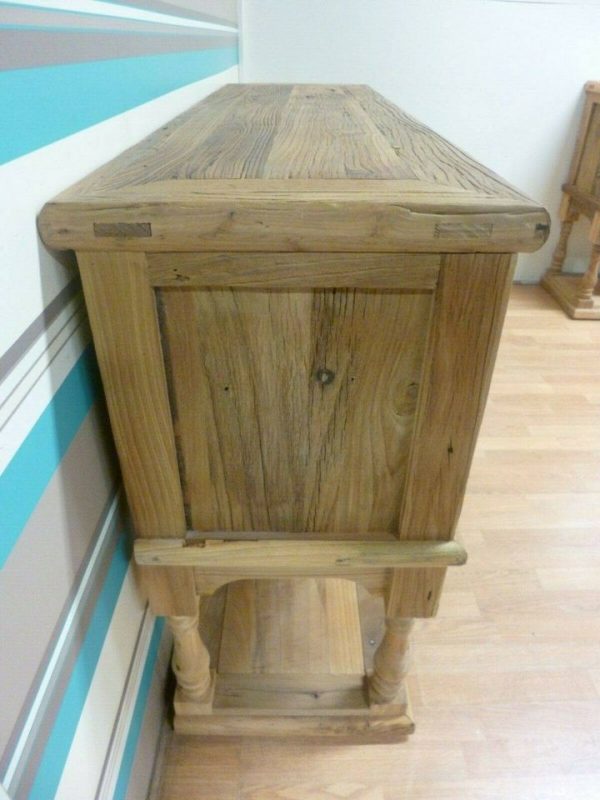 New Chunky Reclaimed Elm Wood 6 Drawer Sideboard Hall Cabinet - Image 6