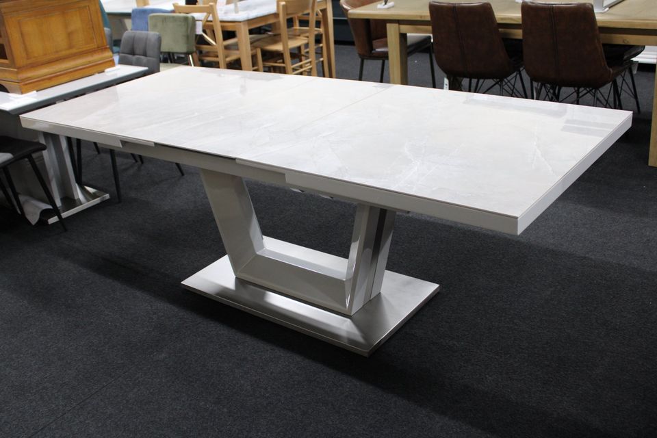 New Large Light Grey Ceramic Top Extending Dining Table *Furniture Village Grigio* Furniture Mill