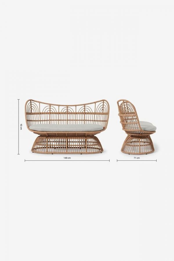 Made.com Next Nairi Garden 2 Seater Rattan Sofa - Image 2