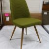 New 6 x Scandinavian Oak & Green Fabric Dining Chairs *Christopher Pratts* SOLD