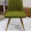 New 6 x Scandinavian Oak & Green Fabric Dining Chairs *Christopher Pratts* SOLD - Image 3