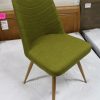 New 6 x Scandinavian Oak & Green Fabric Dining Chairs *Christopher Pratts* SOLD - Image 4