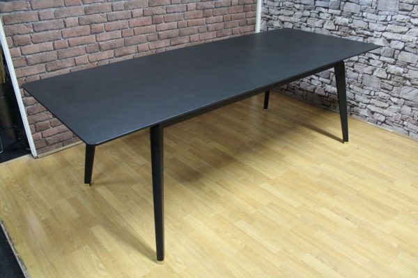 New Extra Large Black Oak 1.8M-2.7M Extending Dining Table *Made.com Albers* - Image 2