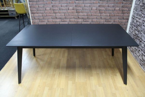 New Extra Large Black Oak 1.8M-2.7M Extending Dining Table *Made.com Albers* - Image 6