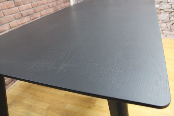 New Extra Large Black Oak 1.8M-2.7M Extending Dining Table *Made.com Albers* - Image 7