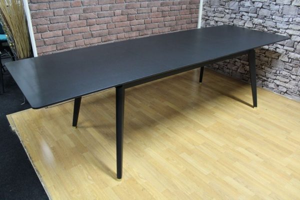 New Extra Large Black Oak 1.8M-2.7M Extending Dining Table *Made.com Albers* - Image 9