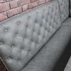 New Industrial Grey Leather Corner Bench Seating + Dining Table + Swivel Chairs - Image 5