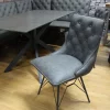 New Industrial Grey Leather Corner Bench Seating + Dining Table + Swivel Chairs - Image 8