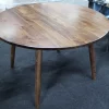 New Contemporary Solid Walnut Fixed Top Round Dining Table *Barker & Stonehouse*