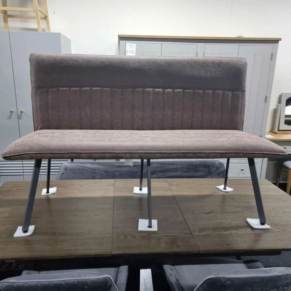 New 1.4M Brown Leather High Back Dining Bench Seat *Furniture Store* - Image 3