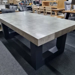 New Large Chunky Concrete & Metal 2.2 x 1.1M Dining Table *Housing Units Ingrid*