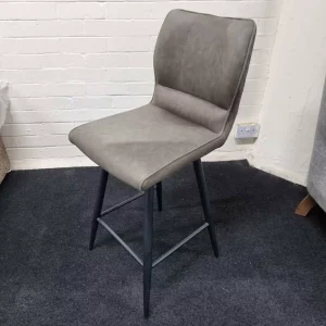 New 3 x Grey Faux Leather Swivel Bar Stools Chairs *Furniture Village Murcia*