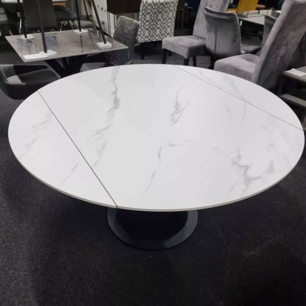 New Contemporary White Ceramic Twist Extending Dining Table *Furniture Store* - Image 5