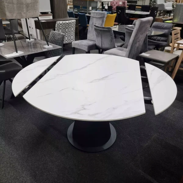 New Contemporary White Ceramic Twist Extending Dining Table *Furniture Store* - Image 6