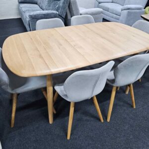 New Furniture Village Stockholm Oak Extending Dining Table & 6 Chairs