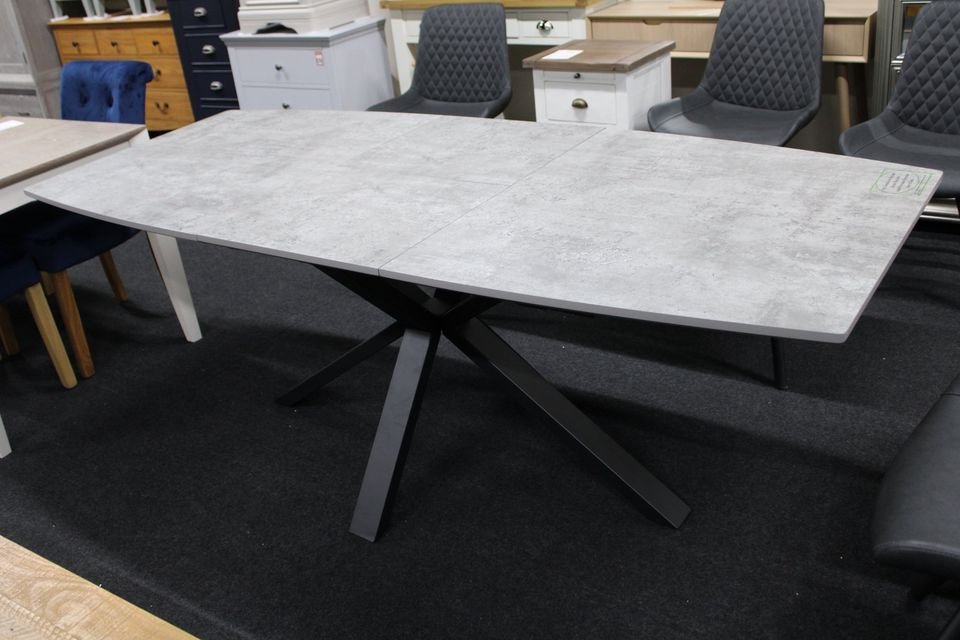 New Furniture Village Matteo Grey Concrete Extending Dining Table - Image 2