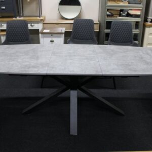 New Furniture Village Matteo Grey Concrete Extending Dining Table