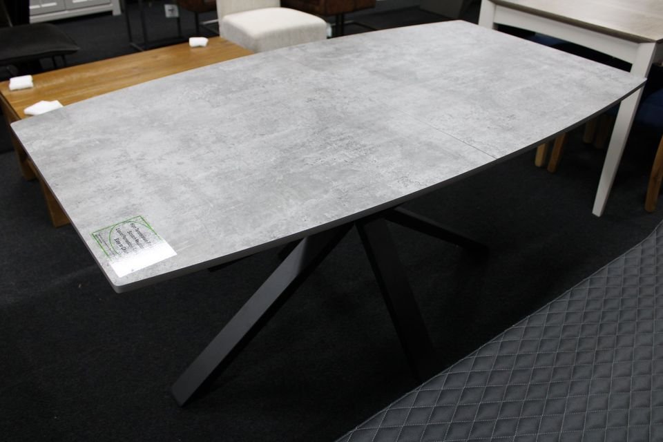 New Furniture Village Matteo Grey Concrete Extending Dining Table - Image 8