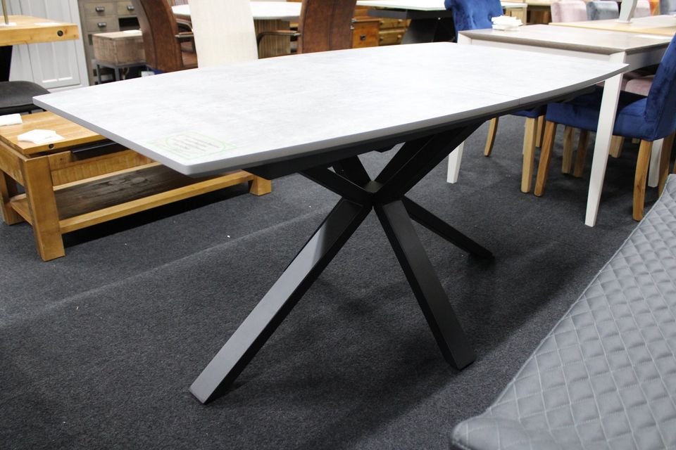 New Furniture Village Matteo Grey Concrete Extending Dining Table - Image 9