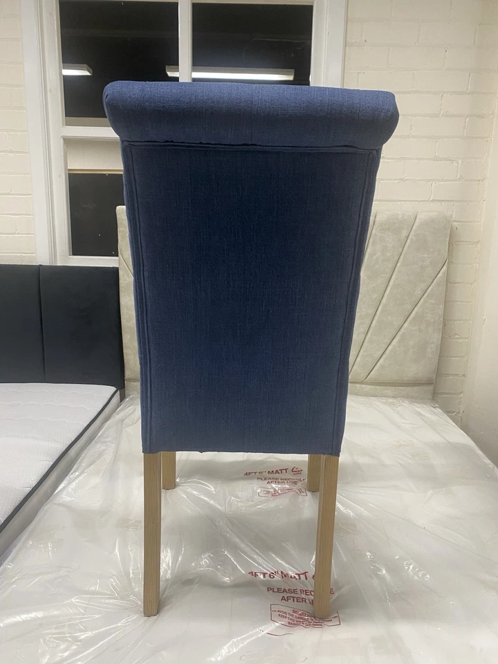 Ex-Furniture Village 2x New Blue Angeles Dining Chairs - Image 3