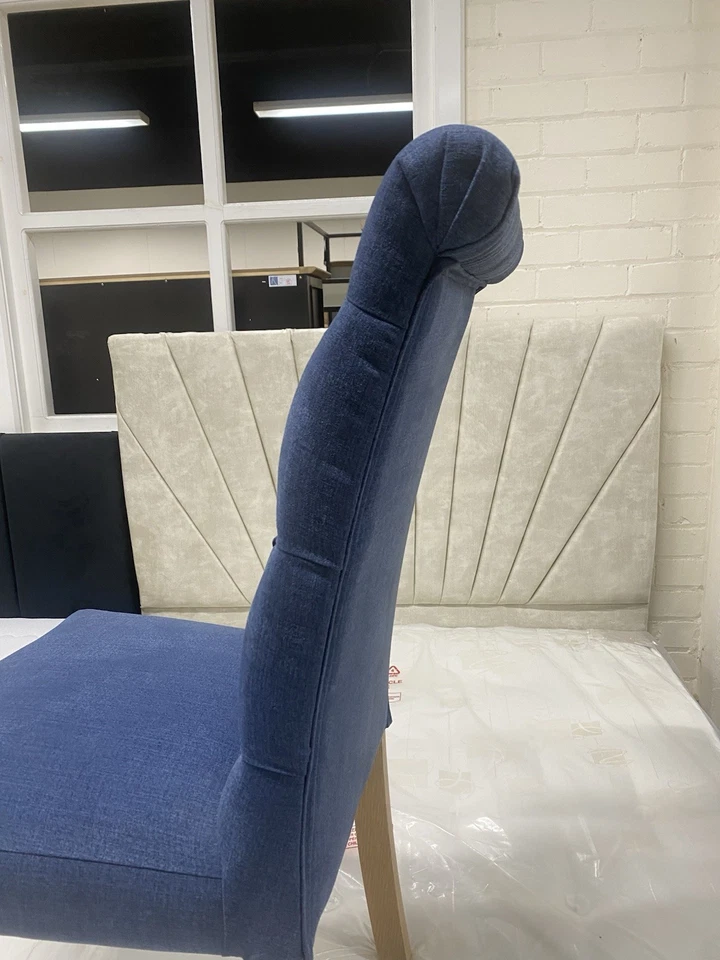 Ex-Furniture Village 2x New Blue Angeles Dining Chairs - Image 4