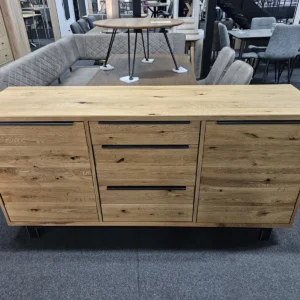 New Large Chunky Solid Rustic Oak & Metal Sideboard 1.7M *Barker & Stonehouse*