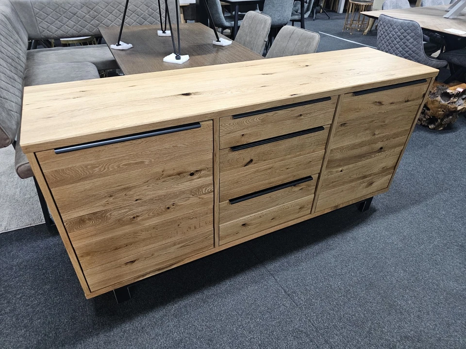 New Large Chunky Solid Rustic Oak & Metal Sideboard 1.7M *Barker & Stonehouse* - Image 2