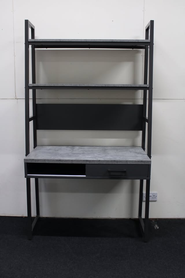New Furniture Village Moon Industrial Concrete Metal Wall Desk - Image 2
