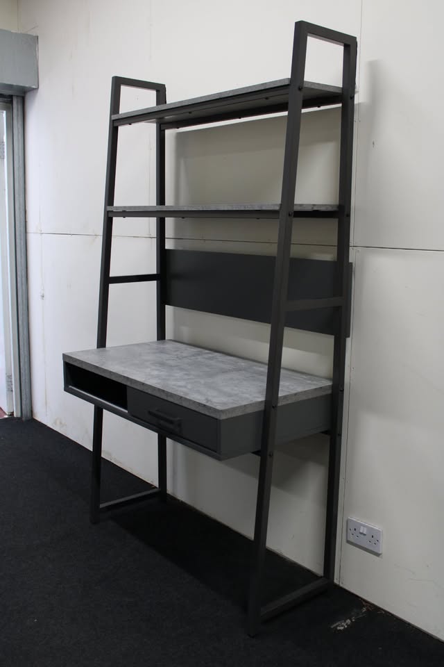 New Furniture Village Moon Industrial Concrete Metal Wall Desk - Image 3