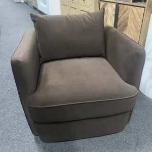 New M&S Chester Chocolate Brown Soft Velvet Contemporary Fabric Accent Chair