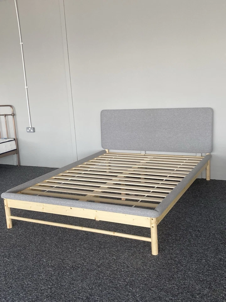 New Grey Fabric Scandinavian King Size 5' Bed Bedstead *Debenhams* - Image 2