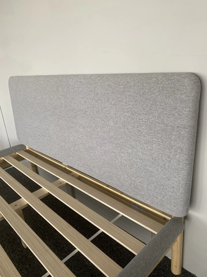 New Grey Fabric Scandinavian King Size 5' Bed Bedstead *Debenhams* - Image 5