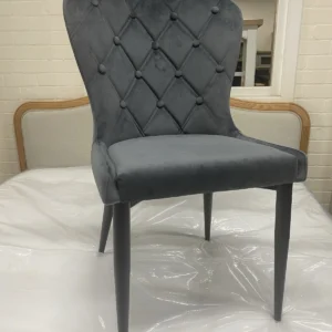 New 6 x Comfy Grey Velvet Donnie Dining Chairs *Furniture Village*