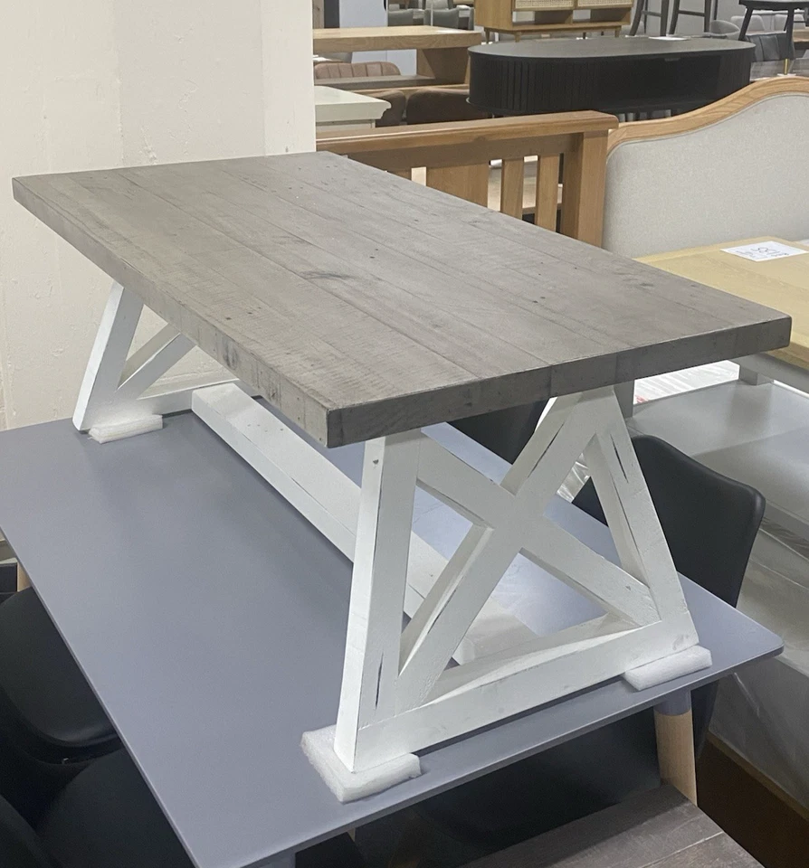 New Barker & Stonehouse Reclaimed Wood Smoked Grey And White Coffee Table 1.2M - Image 2