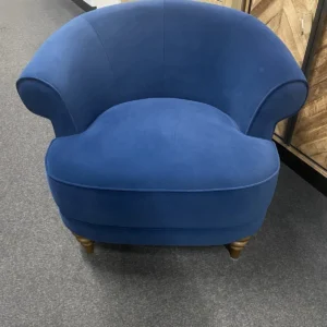 New M&S Deep Blue Joan Soft Velvet Contemporary Fabric Accent Chair