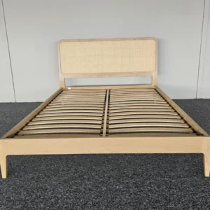 New Solid Oak & Rattan 5' King Size Bed Bedstead *Willis & Gambier Casera*
