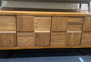New Large Contemporary Solid Mid Oiled Oak 4 Door Sideboard *Furniture Store*