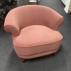 New M&S Dusty Pink Joan Soft Velvet Contemporary Fabric Accent Chair