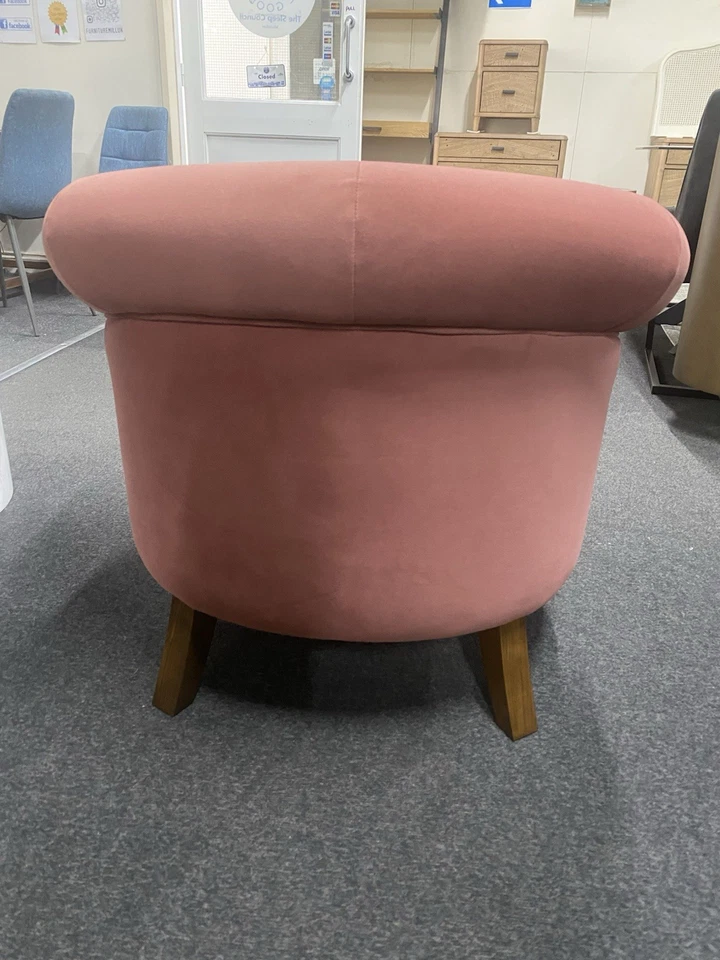 New M&S Dusty Pink Joan Soft Velvet Contemporary Fabric Accent Chair - Image 5