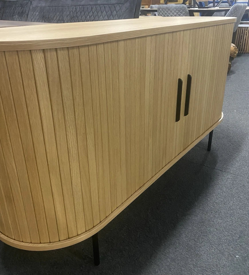 New Barker & Stonehouse Light Oak Contemporary Sliding Door Sideboard - Image 2