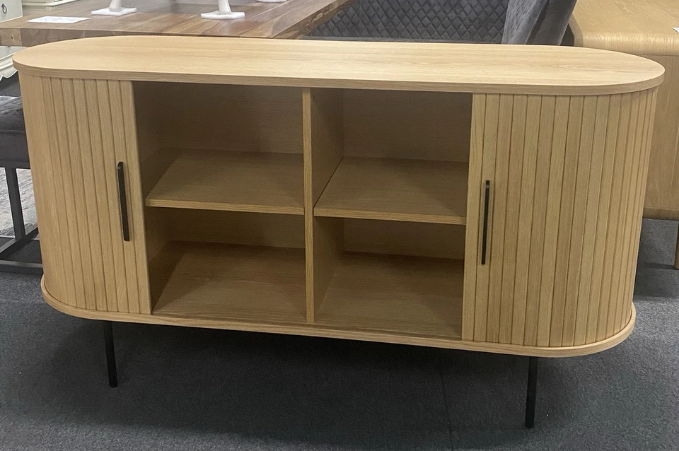 New Barker & Stonehouse Light Oak Contemporary Sliding Door Sideboard - Image 3