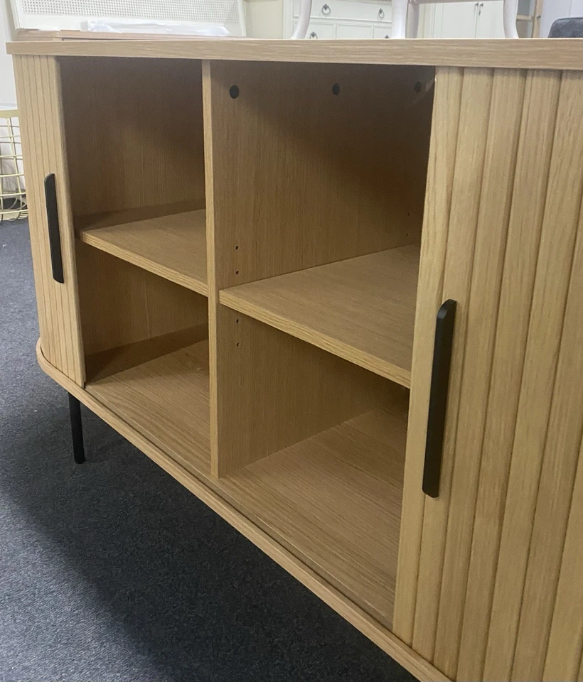 New Barker & Stonehouse Light Oak Contemporary Sliding Door Sideboard - Image 4