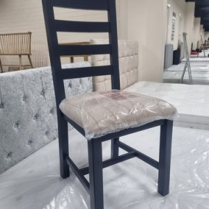 New 8 x Assembled Blue Tall Ladder Back Dining Chairs *Furniture Village*