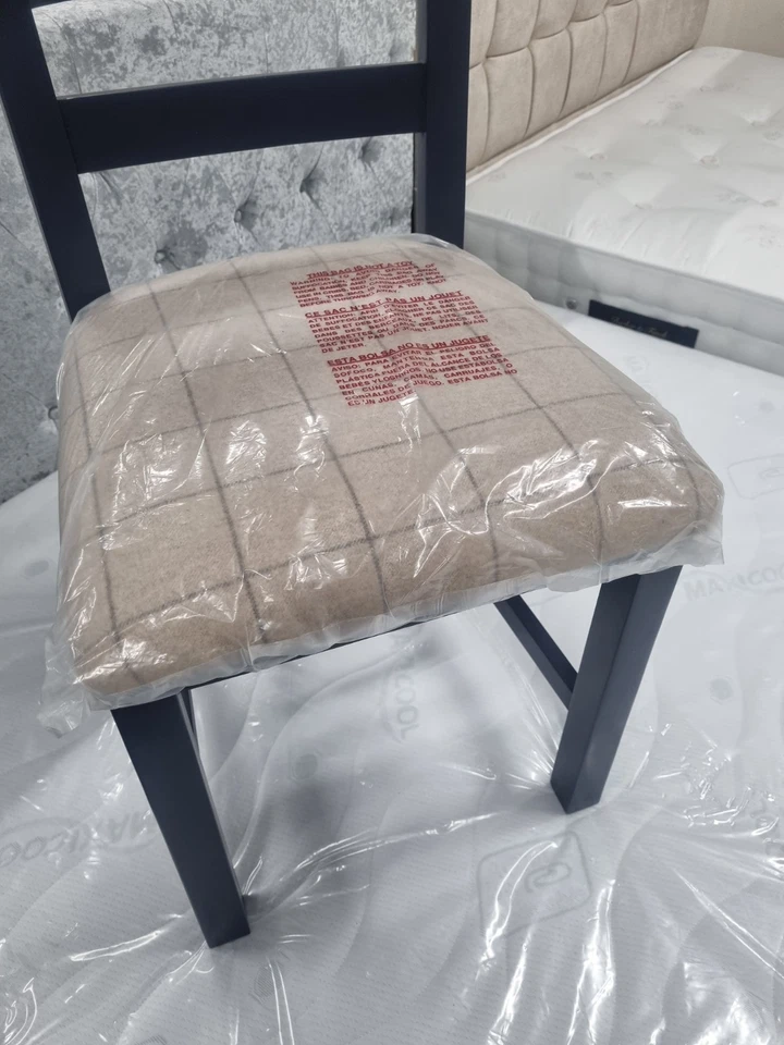 New 8 x Assembled Blue Tall Ladder Back Dining Chairs *Furniture Village* - Image 3